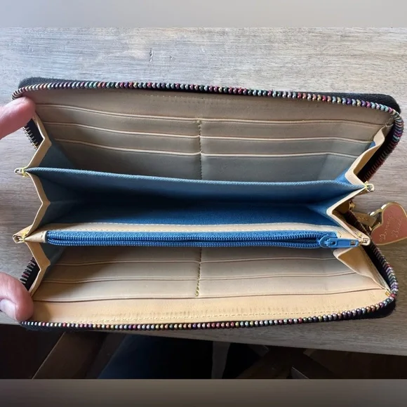 Dooney & Bourke Black Heart Pattern Wallet - Picture 2 of 2